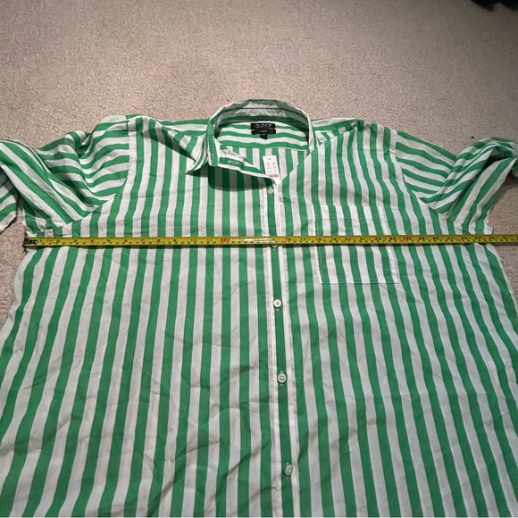 J.Crew Garçon cotton poplin shirt in Kelly Green striped print. Size 24 NWT Plus - Picture 11 of 13